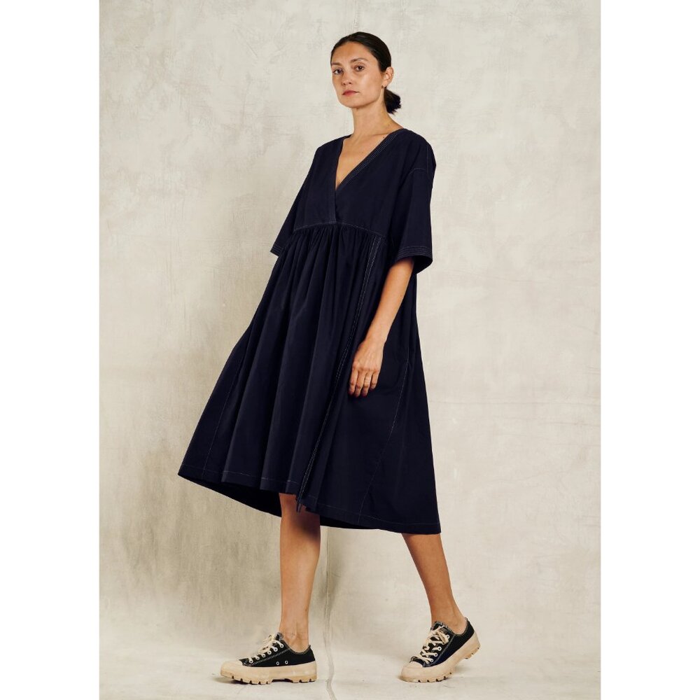 Flora Animalia indigo deep blue cotton poplin Garden dress